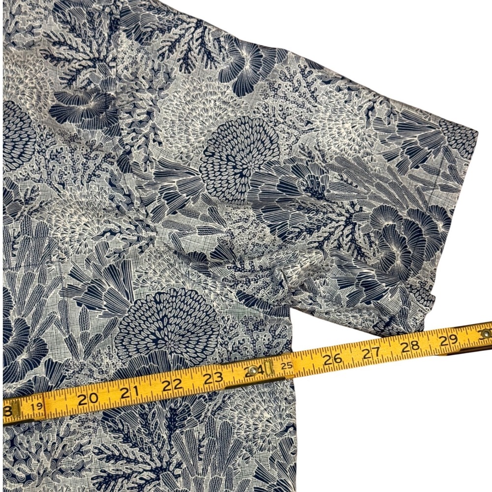 Tori Richard Mens 2XL Blue Coral Print Short Sleeve Button Up Shirt Hawaii Made - Picture 9 of 14
